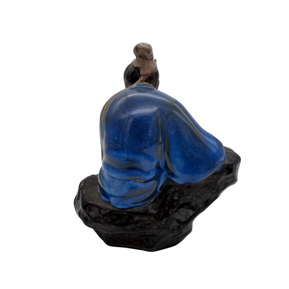 Vintage Ceramic Chinese Scholar Figurine w/ Goose 6.5" Collectible Decoration - Picture 3 of 6